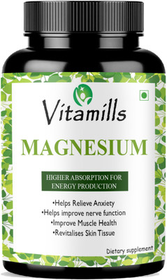 Vitamills Chelated Magnesium Glycinate Citrate Oxide Supplement Pro(60 Capsules)