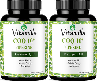 Vitamills 120mg Coenzyme Q10 Capsules with Piperine Advanced(2 x 60 Capsules)