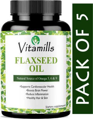 Vitamills Advanced Flaxseed extract capsules Omega 3(Advanced)(5 x 60 Capsules)