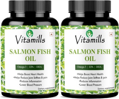 Vitamills Salmon Fish Oil 1000mg Triple Strength 660mg Pro(2 x 60 Capsules)