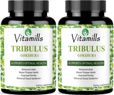 Vitamills Tribulus Terrestris Natural Testosterone Booster (Gokshura) Advanced(2 x 60 Capsules)