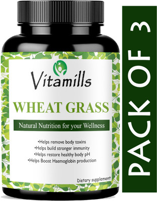 Vitamills Wheatgrass 800 mg Capsules(Advanced)(3 x 60 Capsules)