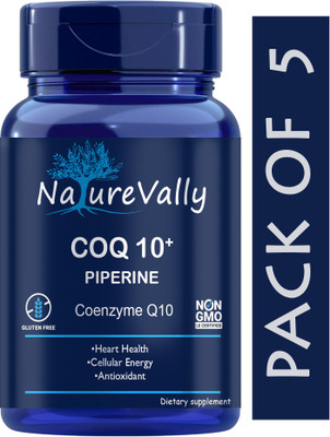 NatureVally 120mg Coenzyme Q10 Capsules with Piperine (Advanced)(5 x 60 Capsules)