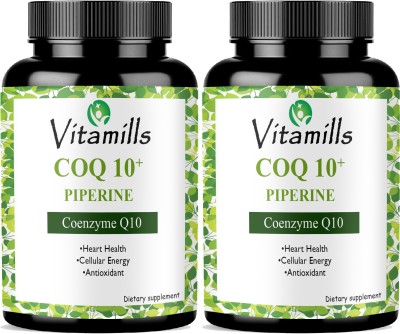 Vitamills 120mg Coenzyme Q10 Capsules with Piperine Ultra(2 x 60 Capsules)