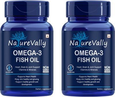 NatureVally Pro Fish Oil (Triple Strength) With 1000Mg Omega 369 Pro(2 x 60 Capsules)