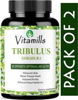 Vitamills Tribulus Terrestris Pro Testosterone Booster (Gokshura)(Pro)(2 x 60 Capsules)