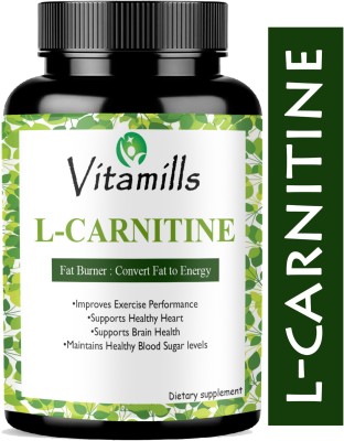 Vitamills L Carnitine L Tartrate - Fat Burner, Boost Energy(Pro)(60 Capsules)