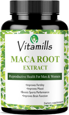Vitamills Maca Root Capsules Enriched with Maca Root Extract for Men Pro(30 Capsules)
