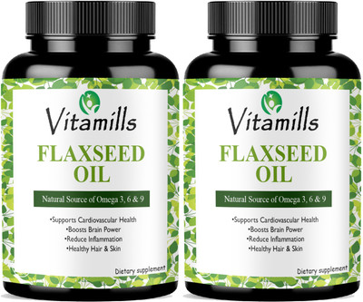 Vitamills Advanced Flaxseed extract capsules Omega 3 Advanced(2 x 60 Capsules)