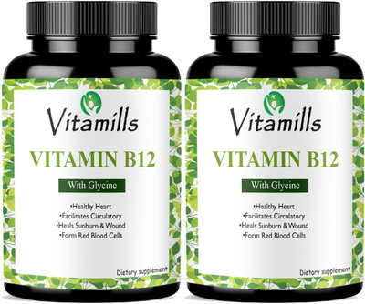 Vitamills Organic B Complex Vitamins B12 and Biotin Pro(2 x 60 Capsules)