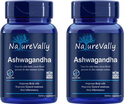 NatureVally Raw Ashwagandha (Withania Somnifera)-Anxiety Endurance Advanced(2 x 60 Capsules)