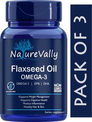 NatureVally Nutrition Pro Flaxseed extract capsules Omega 369 (Pro)(3 x 60 Capsules)