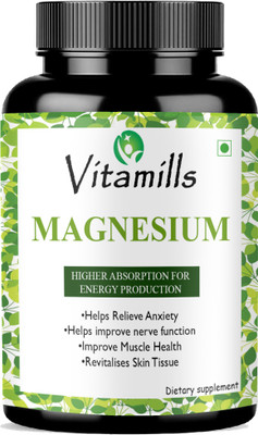 Vitamills Chelated Magnesium Glycinate Citrate Oxide Supplement Ultra(60 Capsules)