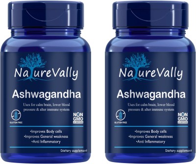 NatureVally Raw Ashwagandha (Withania Somnifera)-Anxiety Endurance Ultra(2 x 60 Capsules)