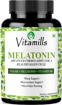 Vitamills Nutrition Sleeping Pills Aid for Deep Sleep with Melatonin & Valerian(60 Capsules)