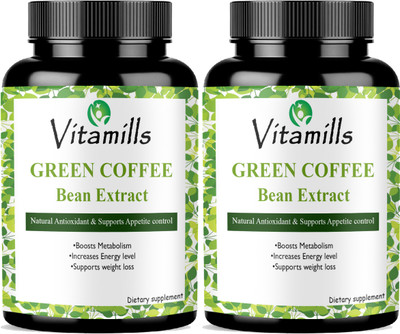 Vitamills Green Coffee Bean Extract 800mg for Weight Loss Capsule Ultra(2 x 60 Capsules)