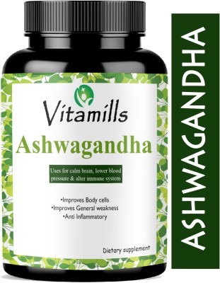 Vitamills Raw Ashwagandha (Withania Somnifera)-Anxiety Endurance(Ultra)(60 Capsules)