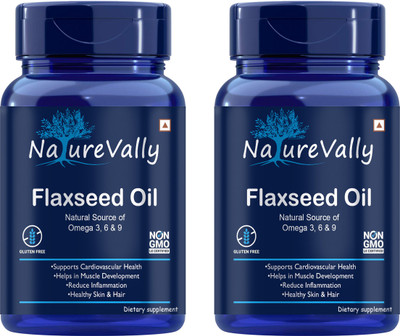 NatureVally Advanced Flaxseed extract capsules Omega 3 Advanced(2 x 60 Capsules)