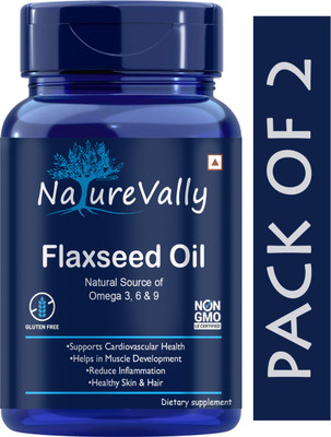NatureVally Pro Flaxseed extract capsules Omega 3 (Pro)(2 x 60 Capsules)
