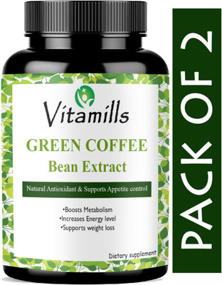 Vitamills Green Coffee Bean Extract 800mg for Weight Loss Capsule(Ultra)(2 x 60 Capsules)