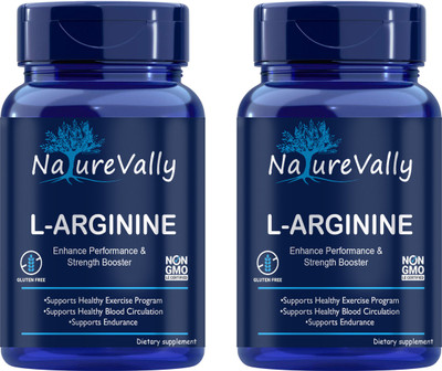 NatureVally L-Arginine 1000mg Capsules Per Serving, l arginine supplement Advanced(2 x 60 Capsules)
