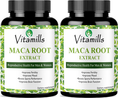 Vitamills Maca Root Capsules Enriched with Maca Root Extract for Men Ultra(2 x 60 Capsules)