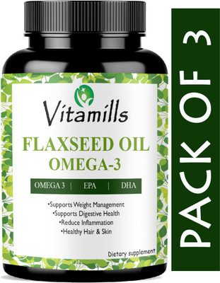 Vitamills Pro Flaxseed extract capsules Omega 369(Pro)(3 x 60 Capsules)