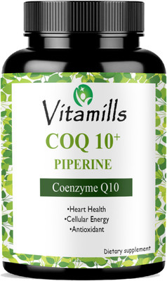 Vitamills 120mg Coenzyme Q10 Capsules with Piperine Advanced(30 Capsules)