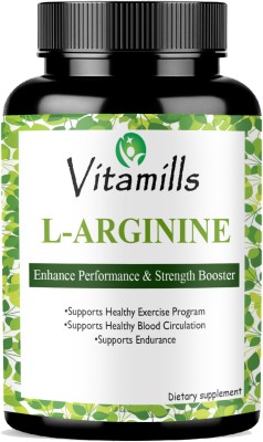 Vitamills L-Arginine 1000mg Capsules Per Serving, l arginine supplement Advanced(60 Capsules)