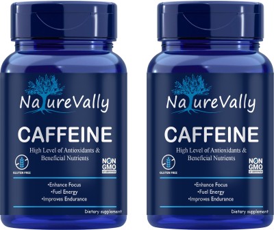 NatureVally Caffeine 200mg Supports Focus, Energy, Endurance Advanced Advanced(2 x 60 Capsules)