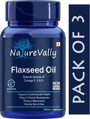 NatureVally Ultra Flaxseed extract capsules Omega 3 (Ultra)(3 x 60 Capsules)