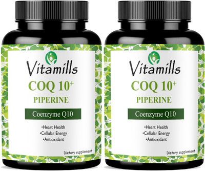 Vitamills 120mg Coenzyme Q10 Capsules with Piperine Pro(2 x 60 Capsules)
