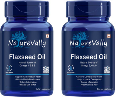 NatureVally Pro Flaxseed extract capsules Omega 3 Pro(2 x 60 Capsules)