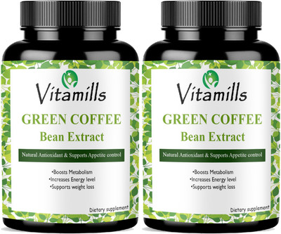 Vitamills Green Coffee Bean Extract 800mg for Weight Loss Capsule(2 x 60 Capsules)