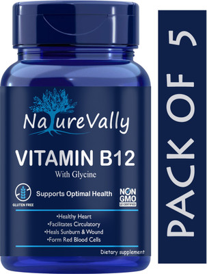 NatureVally Organic B Complex Vitamins B12 and Biotin (Ultra)(5 x 60 Capsules)