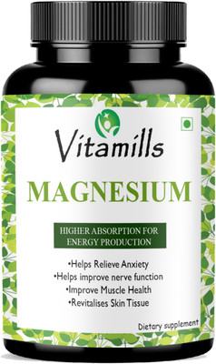 Vitamills Chelated Magnesium Glycinate Citrate Oxide Supplement Advanced(60 Capsules)