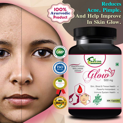 Fasczo Glow Tablets Useful For Wrinkles & fine lines Dark Circles Remover Glowing Face(30 Capsules)