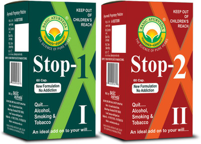 Basic Ayurveda top-1 60 Capsules + Stop-2 60 Capsules Combo pack(Pack of 2, 120 Capsules)