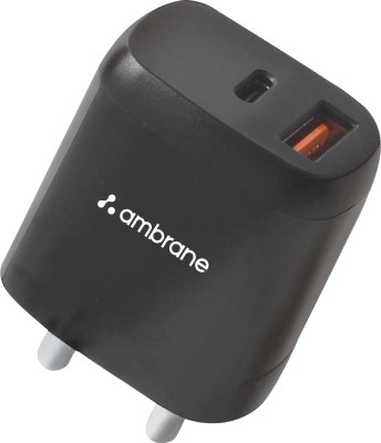 Ambrane 20 W 3 A Wall Charger for Mobile(Black)