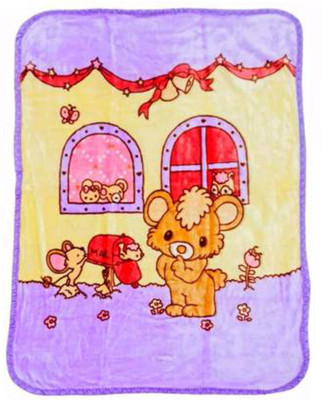 NAMAN Self Design Single Hooded Baby Blanket for  AC Room(Polyester, Purple)