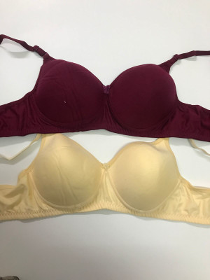 Extoes combo pack of 2 Women Full Coverage Heavily Padded Bra(Maroon, Yellow)