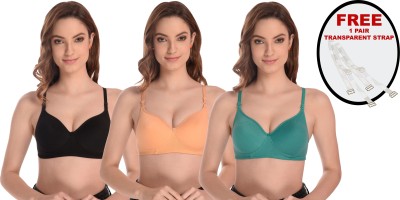 KEOTI Women T-Shirt Heavily Padded Bra(Light Green)