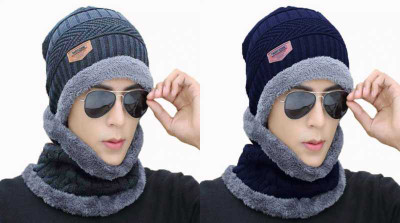 SSJMart Woven Beanie Cap(Pack of 2)