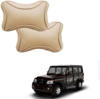 KOZDIKO Beige Polyester Car Pillow Cushion for Mahindra(Rectangular)