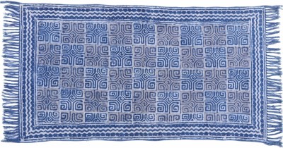 abi craft Blue Cotton Carpet(3 ft,  X 5 ft, Rectangle)