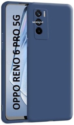 MOBILOVE Back Cover for Oppo Reno 6 Pro 5G | Shockproof Slim Matte Liquid Soft Silicone TPU Back Case Cover(Blue, Camera Bump Protector, Silicon, Pack of: 1)