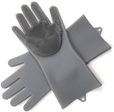 Zemlite Magic Silicon Hand Gloves- Washing Silicon Hand Gloves with Scrubber for Kitchen Cleaning, Utensils, Bath and pet Hair Care - Reusable Heat Resistance and Water Proof Gloves (Multi clour, 1 Pair) Wet and Dry Glove(Free Size) Zemlite Magic Silicon Hand Gloves- Washing Silicon Hand Gloves with Scrubber for Kitchen Cleaning, Utensils, Bath and pet Hair Care - Reusable Heat Resistance and Water Proof Gloves (Multi clour, 1 Pair) Wet and Dry Glove(Free Size)