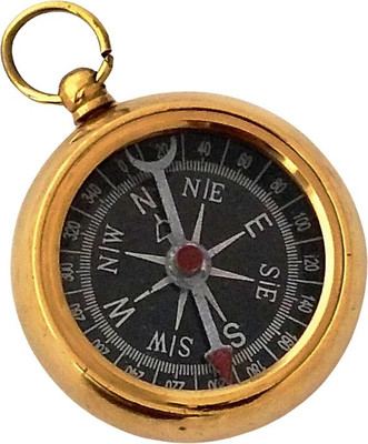 Shoptreed Antique Brass Round Pocket Compass Compass(Gold)