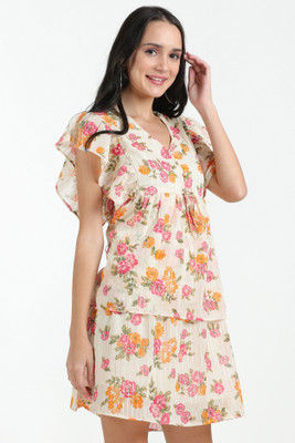 PRETTY LOVING THING Women A-line Beige Above Knee/Mid Thigh Length Dress