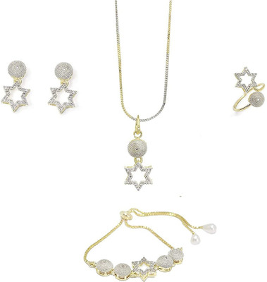 Krishna Creation Alloy Gold-plated Silver, Gold Jewellery Set(Pack of 1)